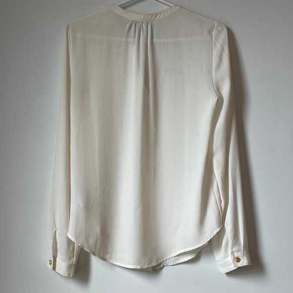White long sleeve button-up blouse - size small - Picture 2 of 5